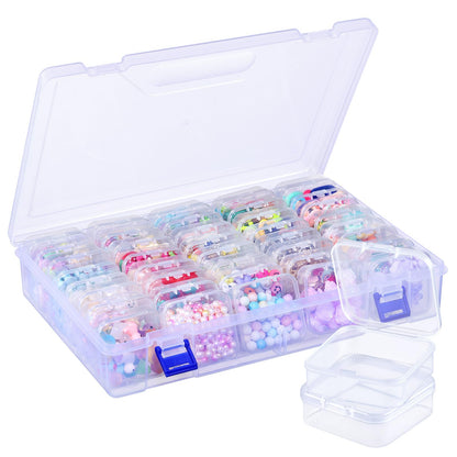 Funtopia 40 Pcs Bead Storage Box,Small Plastic Craft Organiser Containers