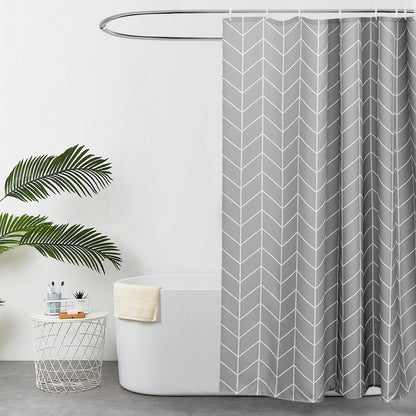 EurCross Extra Wide/Long Grey Shower Curtains 200 X 200cm,Geometric Pattern