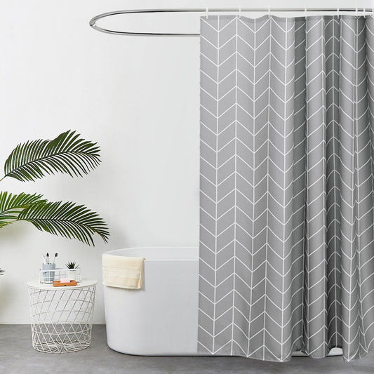 EurCross Grey Shower Curtain Mould Proof Resistant, Water Repellent Mildew Free Polyester Bathroom Shower Curtains, 180 x 200cm, Machine Washable