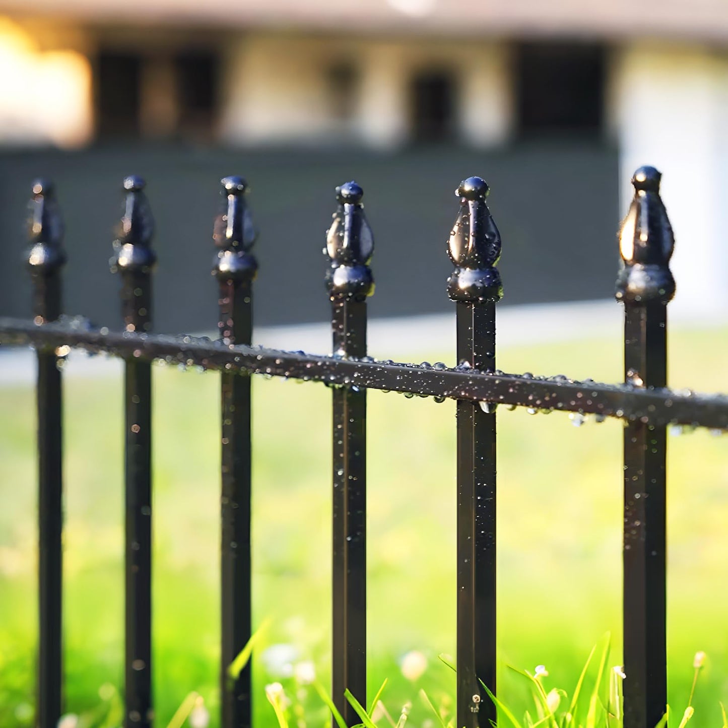 Thealyn Metal Garden Fence Decorative Fence 71cm High x 56cm Wide (5 Panels, Total Length 2.75m) No Dig Fence Border Fence Dog Fence Landscape Fencing