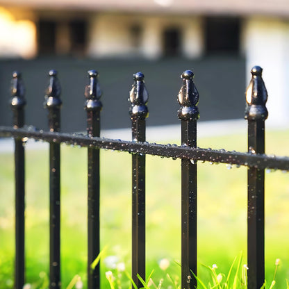 Thealyn Metal Garden Fence Decorative Fence 81cm High x 60cm Wide (5 Panels, Total Length 3m) No Dig Fence Border Fence Dog Fence Landscape Fencing
