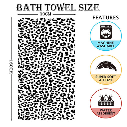 Large Thin Microfibre Beach Towel with Bag for Adult Men Women,160x90cm Leopard Beach Towels Quick Dry Sand Free Lightweight Swim Bath Towel for