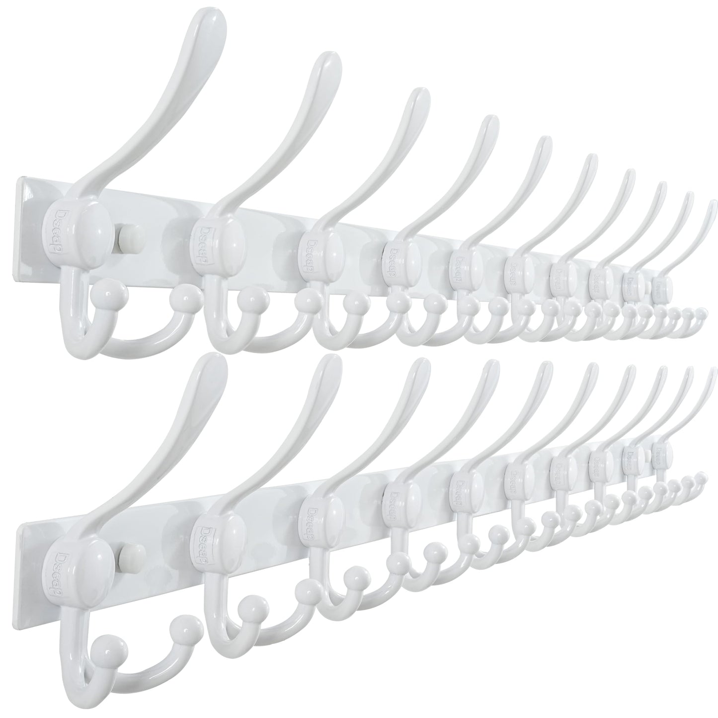 Dseap Coat Rack Wall Mount 94cm, Heavy Duty 2.5mm Base vs Flimsy 1mm, Double-Thick Solid Anti-Snap Hooks