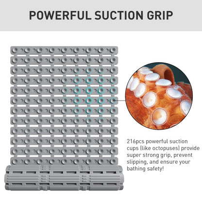 XIYUNTE Large Shower Mat Non Slip Anti Mould for Elderly- 90 x 40cm Cut-to-Fit Non Slip Shower Mat for Inside Shower