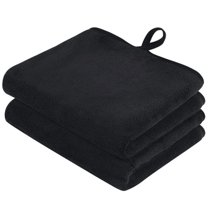VIVOTE Black Hand Towel with Hanging Loop Small Hand Towels for Bathroom