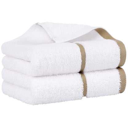 PiccoCasa Cotton Thick Hand Towels Striped for Spa Hotel 2 Pack 40cm x 80cm