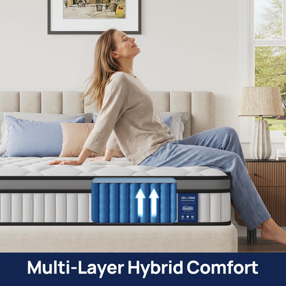 BedStory Small Double Hybrid Mattress, 22cm Pocket Sprung, 120x190cm
