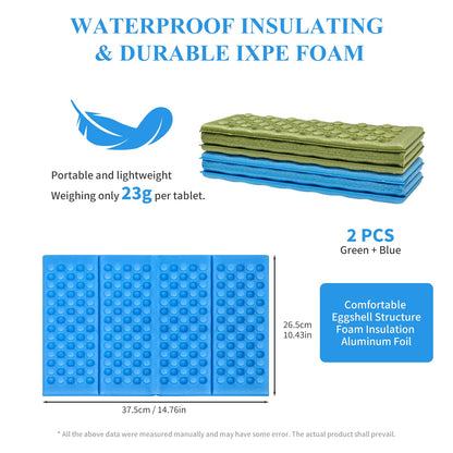 Laurraine 2Pcs Folding Sit Mat, XPE Foam Ultralight Portable Seat Pad