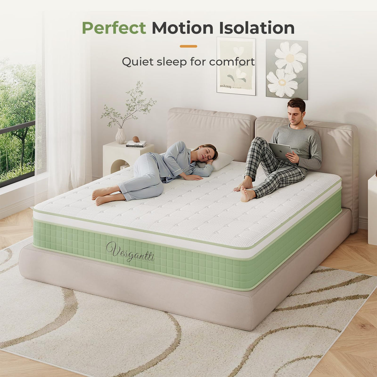 Vesgantti 2FT6 Small Single Mattress 75x190cm Hybrid Medium Firm Mattress