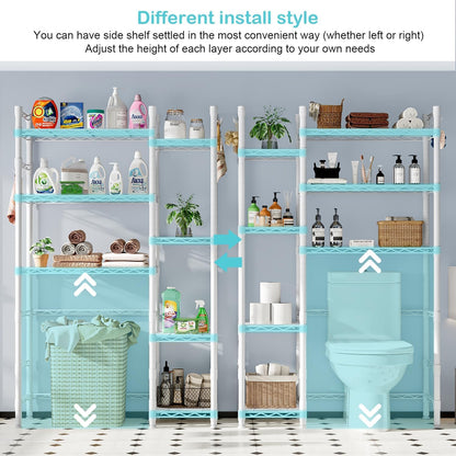 Wooruy Over the Toilet Storage Rack with Adjustable Shelves Bathroom Shelf