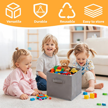 LLHONG 6 Pack Collapsible Cube Storage Boxes, Foldable Storage Cubes