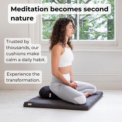 basaho CLASSIC Zafu Meditation Cushion | Organic Cotton | Buckwheat Hulls | Removable Washable Cover (Pale Pink)