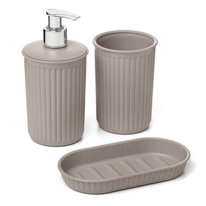 TATAY Baobab 3-Piece Countertop Bathroom Set, Plastic Material, BPA Free