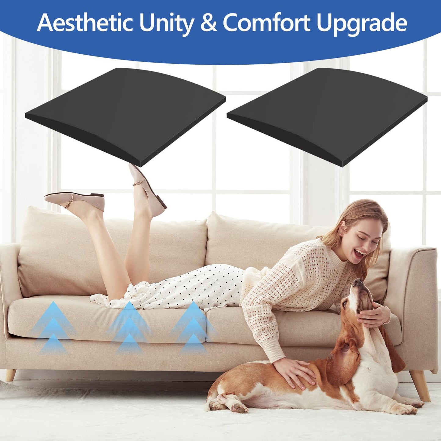 Cumnvulnt 2 Pcs Sofa Cushion Support, High Density Sponge Sofa Support Boards, 50 x 50cm for Sagging Seat, Sofas Foam Cushions Replacement