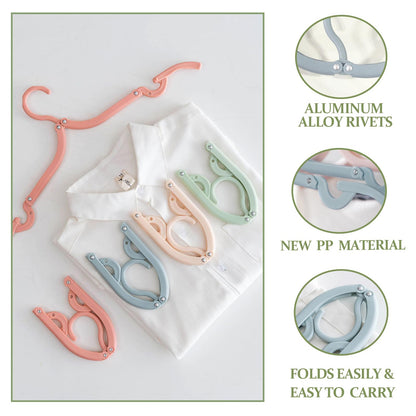 Portable Travel Hangers, 20 PCS Portable Clothes Hangers Save Space, Folding Plastic Clothes Hanger Multifunction Travel Accessories for Holiday