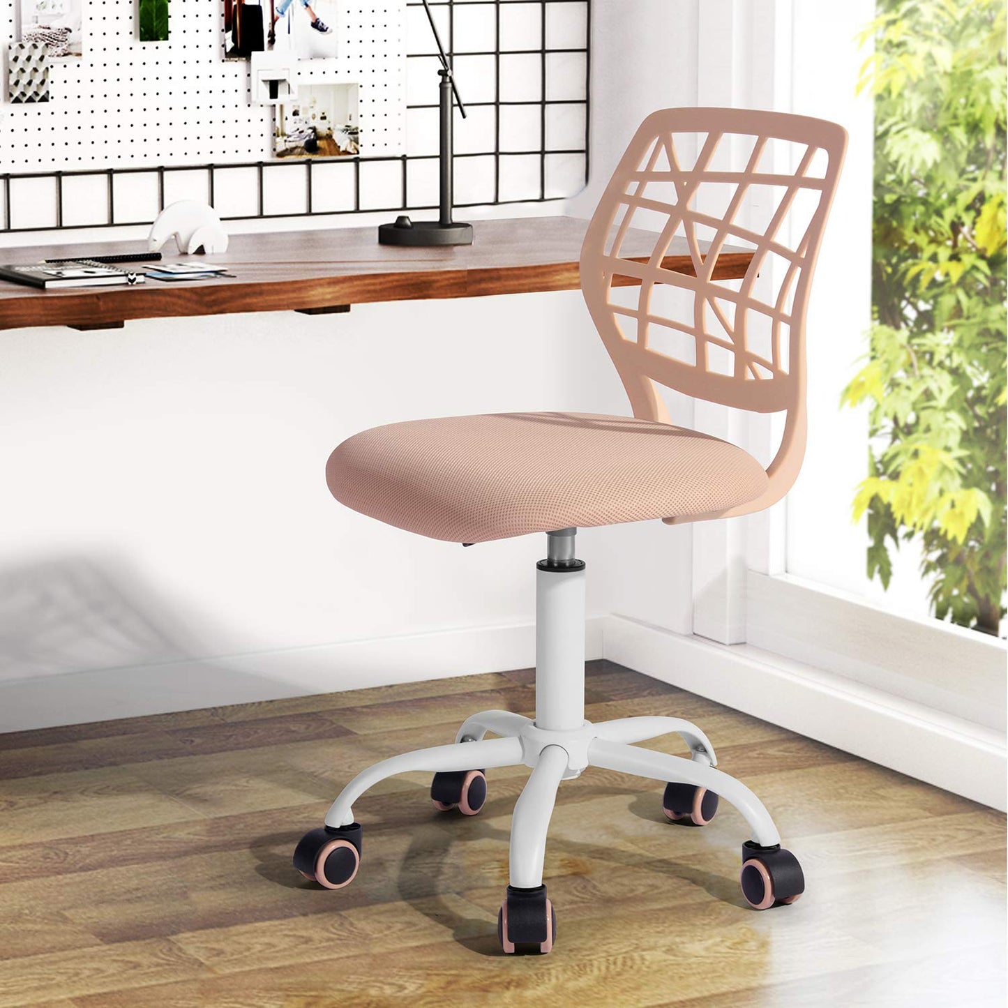FurnitureR Gaming Chair for Children, Office Chair, Gamer Chair, Desk Chair, Ergonomic Modern Design, Armless, Seat Height Adjustment, Rubber Wheels