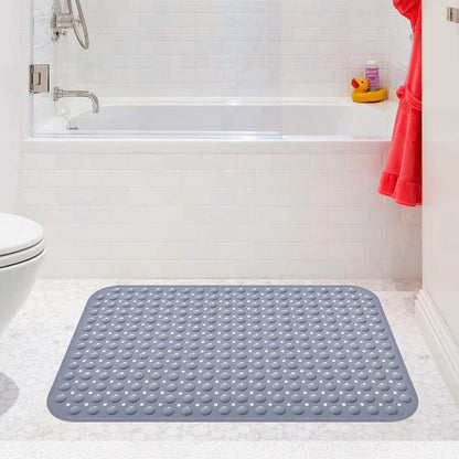 Bathsafe Extra Wide 90x60CM Non-Slip Soft Bath Mat Anti Slip TPR Shower Mat with Strong Suction Cups Non Skid Mats for Bathroom Toilet Hotel,