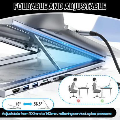 CISSIYOG Laptop Stand,Folding Tablet Stand,7in1 Docking Station