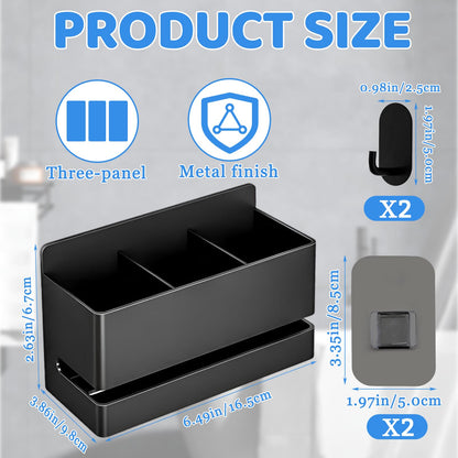 Yuaerbuo Toothbrush Holder Wall Mounted Toothbrush Holder With Drainage, Toothpaste Holder 3 slots, Toothbrushs Stand