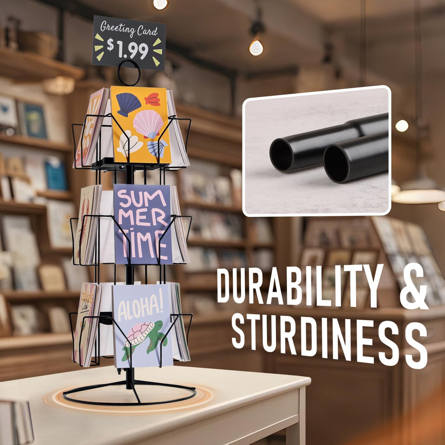 ANBOXIT Greeting Card Display Stand Rotating Rack Holder