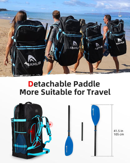 Abahub Adjustable Kayak Paddle 210-230 cm/82-90 Inches Floating Kayaking Oars Boating Oars Canoeing Oars Blue