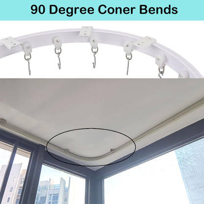 2M Curtain Rail Ceiling Curtain Track Bendable Flexible Curtain Rails and Fittings for Room Divider,Bay Window,Oval Shower,Bathroom Window,RV Rail