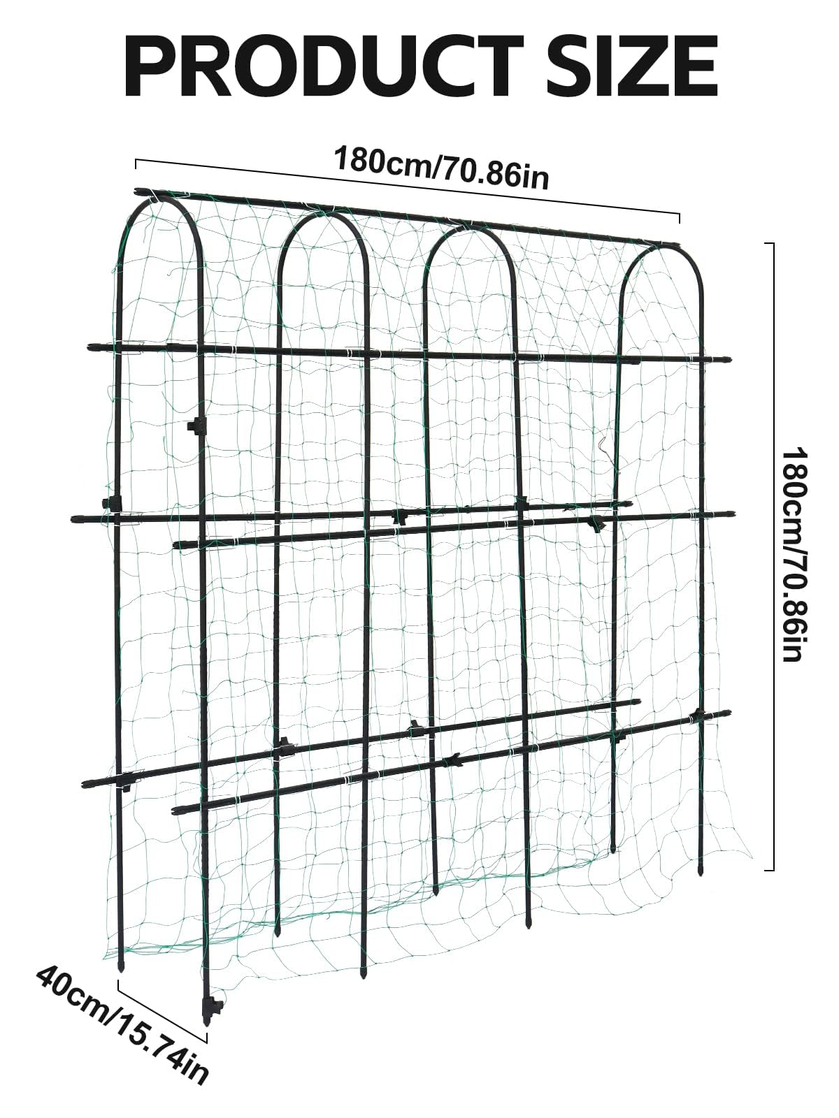 6?6 Feet Garden Trellis for Climbing Plant, Kalolary Large Garden Cucumber Trellis U-Frame Vegetable Beans Fruit Grow Trellises Rustproof Metal Plant