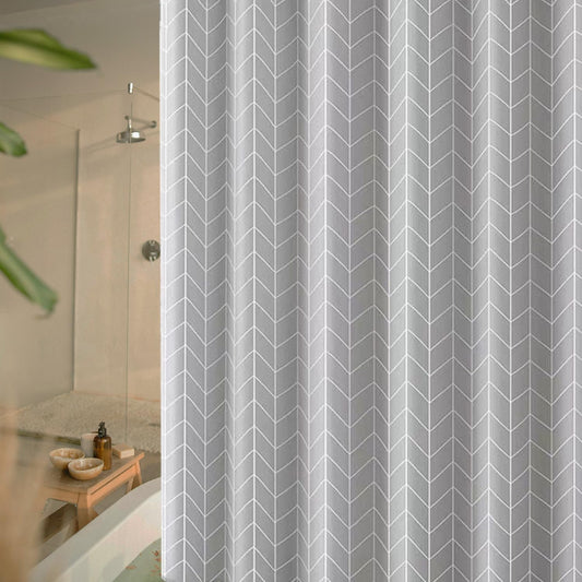hzkais Grey Shower Curtain, Mould Proof and Mildew Resistant Washable Bathroom Curtains, Shower Curtain for Bathroom, Bath Curtains with Hooks