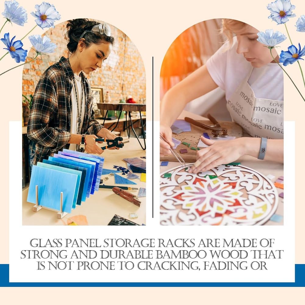Luwqceu Stained Glass Storage and Organization Rack - Tools and Sheets Holder