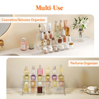 Lifewit Perfume Stand Organiser, 4 Tier Clear Plastic Fragrance Storage for Vanity, Makeup Cosmetics Skincare Aftershave Holder Desktop
