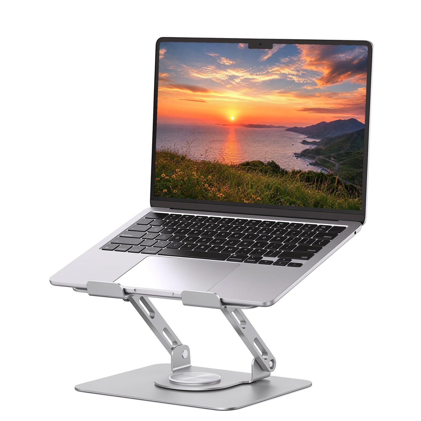 SOUNDANCE 360 Rotating Laptop Stand, Adjustable Riser,10-17", Silver Grey