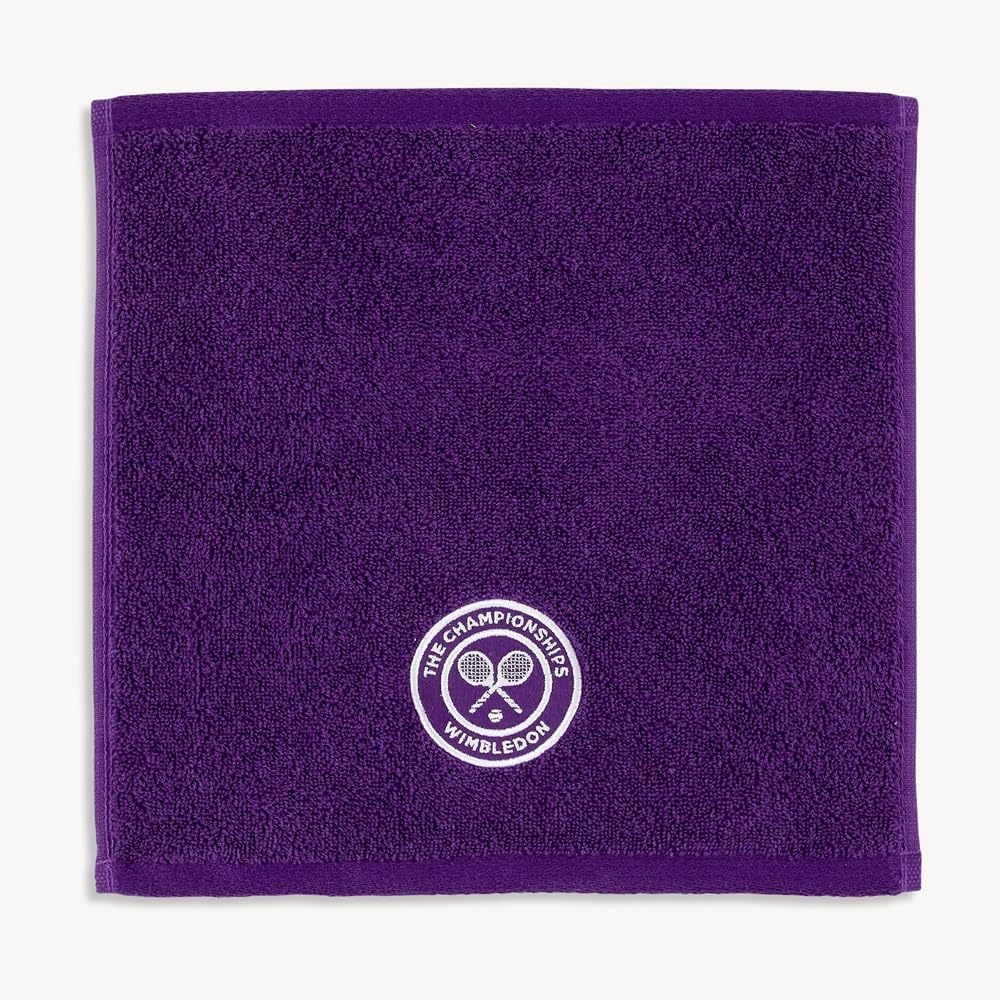 Wimbledon Face Cloths | Pack Of 4 | 30cm x 30cm | Soft Cotton | Official Tennis Championships Merchandise | Classic Colours | 2 Green 2 Purple