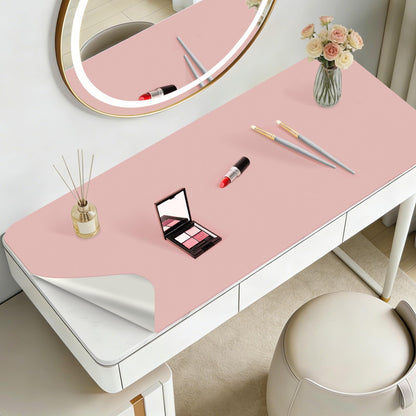 Dressing Table Mat Protector for Makeup Vanity, 60x30cm, Pink and Silver