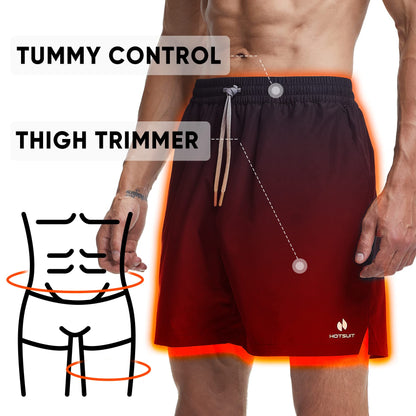 HOTSUIT Mens Sauna Shorts Sweat Sauna Pants Gym Exercise Sweat Sauna Suit Workout Shorts, Black 5XL