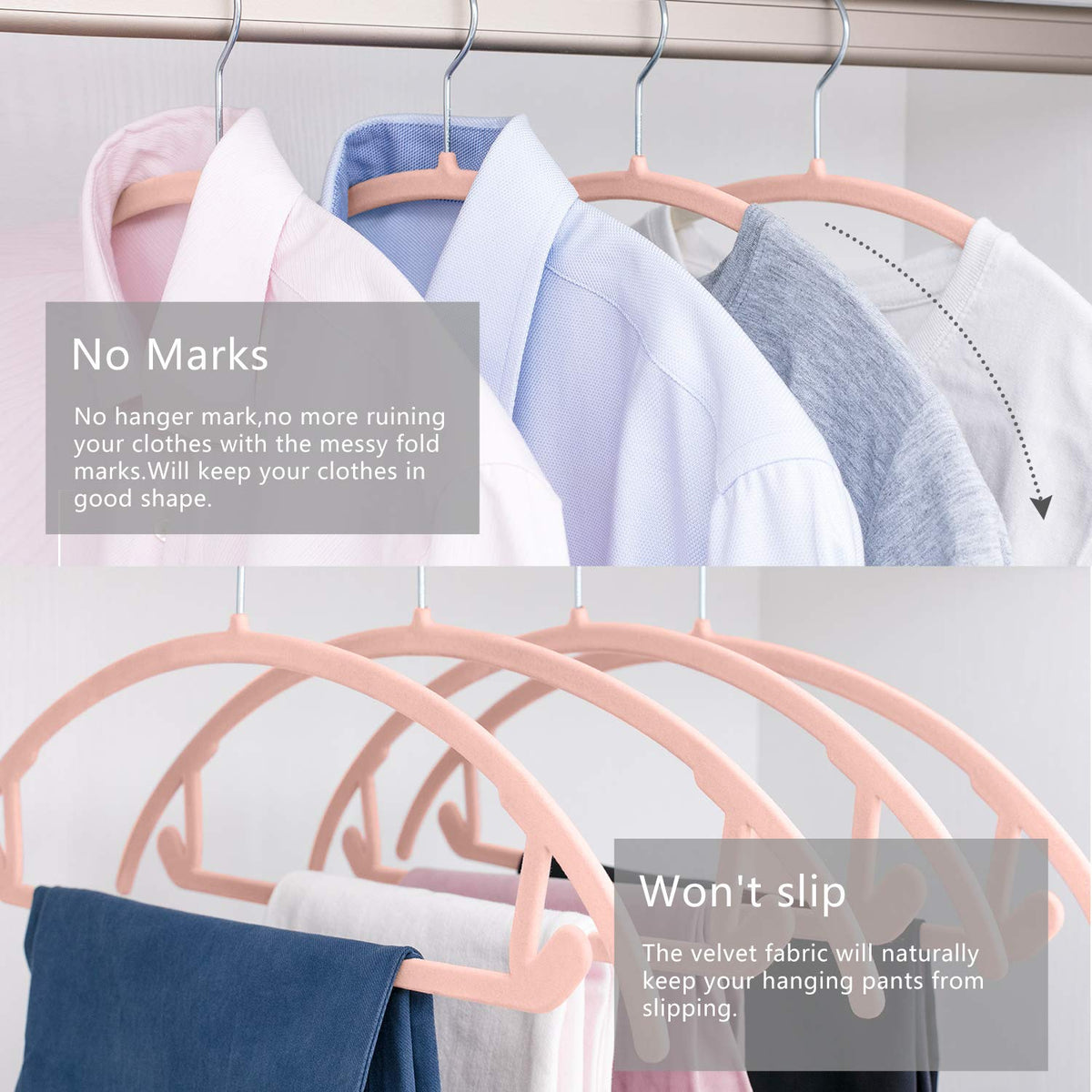 Premium Velvet Hangers (Pack of 50) Heavyduty- Non Slip No Shoulder Bump Suit Hangers