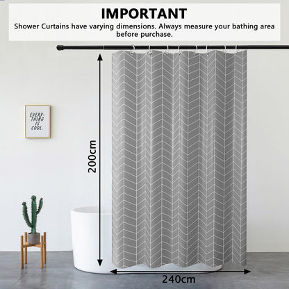 KAIMEIYU Shower Curtain Polyester Bath Curtains Heavy Duty with 12 Hooks Bathroom Curtain Washable Waterproof for Bathtub and Bathroom 240 x 200 cm