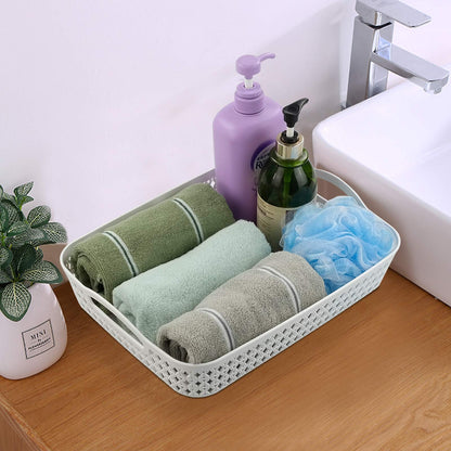 Fosly A4 Paper Storage Tray, Plastic Office Shallow Basket Set of 6, White