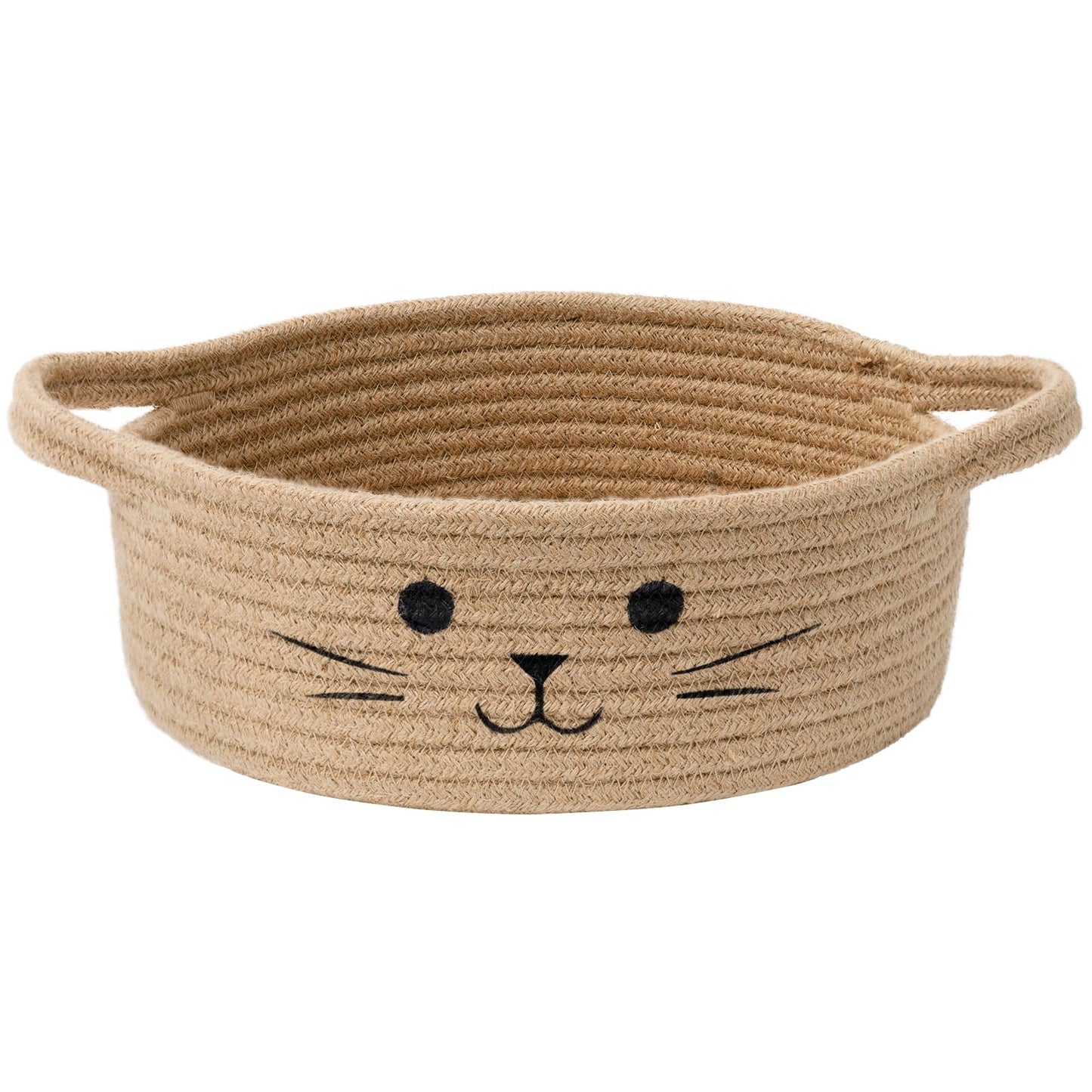 TIMEYARD Small Woven Rope Storage Basket Nursery Toy Basket Jute