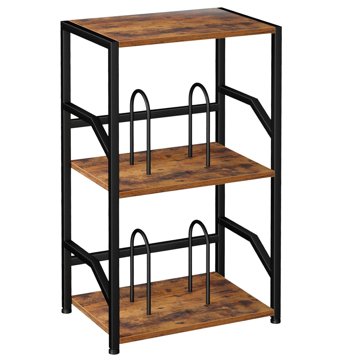 LOAKEKEL Record Player Stand, Vinyl Record Storage Hold Up to 200 Albums