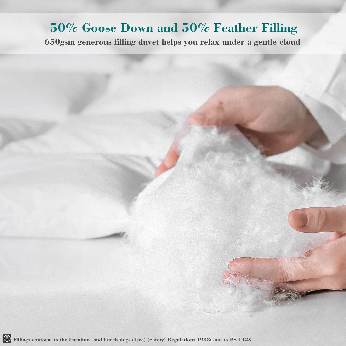 Threads For Bed 13.5 tog Single Size Duvet Cotton Cover, Feather and Down Super Warm Duvet with Double Stitch with Piping and Box Quilting, Machine