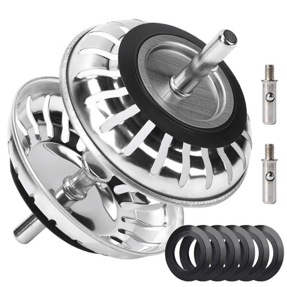 Kitchen Sink Plug Strainer, Stainless Steel Sink Plug Replacement for Approx. 83mm Old Plug Size, Actual Top Diameter Approx. 83mm