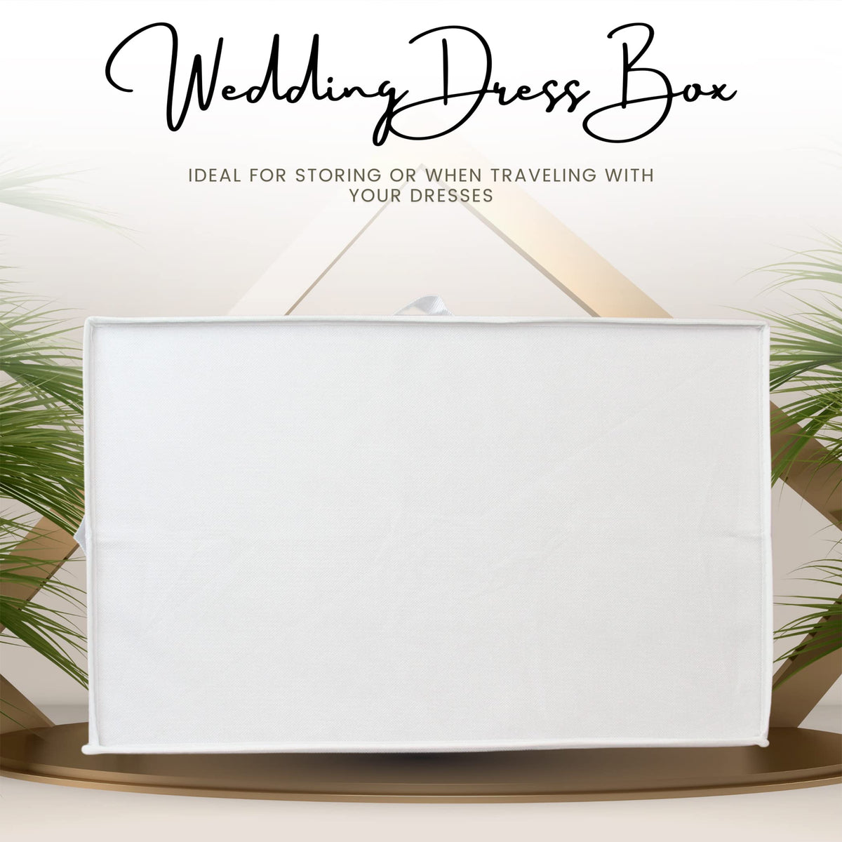 Hoesh UK - White Medium Wedding Dress Box With Lid & Acid Free Tissue - Bridal Gown Storage, Under Bed Clothes Storage