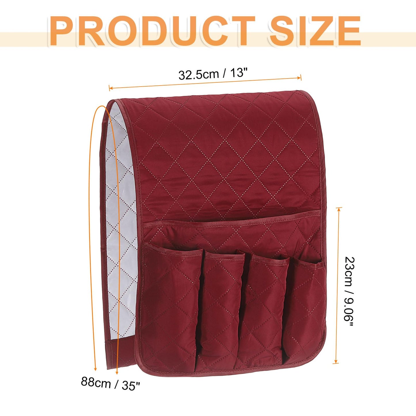 sourcing map 1 Pcs Recliner Armchair Caddy, Couch Armrest Organizer with 5 Pockets for Bedside Sofa Remote Control Holder Magazine Phone Book Glasses