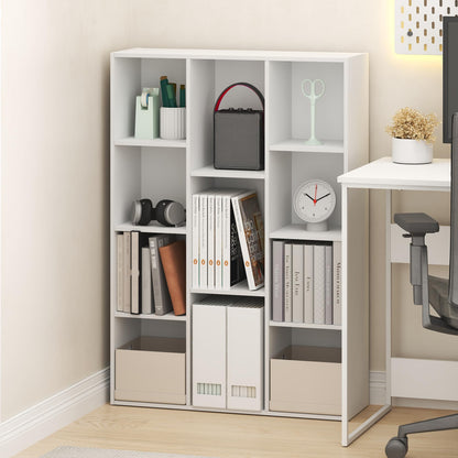 Furinno LUDER Book Shelf, 11-Cube Bookshelf, Reversible Cube Storage Bookcase, Open Storage Shelf, Closed Back 23.88 x 73.91 x 105.92 cm