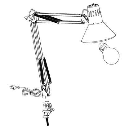 Eglo E27 Modern Silver Adjustable Clip on Desk Light 'FIRMO'