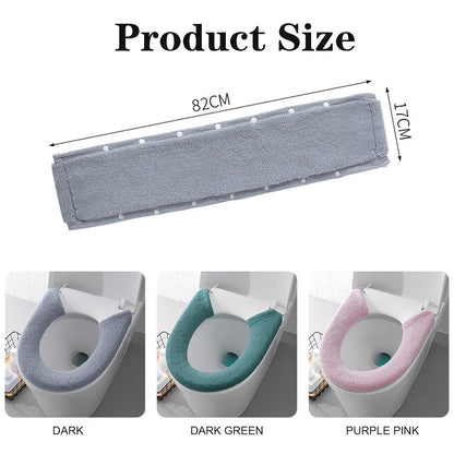 AYNKH 3PCS Soft Thicker Toilet Seat Warmer with Handles, Button Style Universal Cushion Plush Cover Closestool Pads