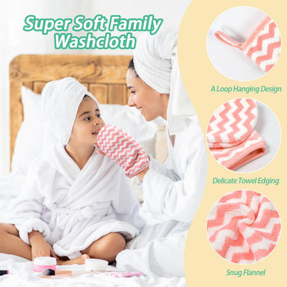 PHOGARY Face Cloths Body Wash Mitt, Super Absorbent & Soft Face Towels Facial Mitts, Reusable Makeup Remover Cloth Facial Cleansing Cloths