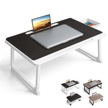 Laptop Bed Desk,Lap Desk for Breakfast in Bed, Work and Study, Home Office, Laptop Stand for Sofa、Couch、Bed, (60x40 Black)
