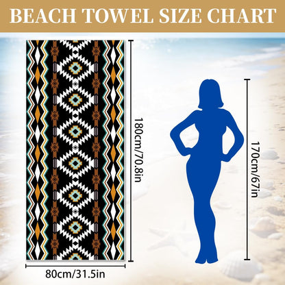 ORIGACH 2 Pack Marrakesh Thin Lightweight Microfiber Beach Towel, 71"x31"