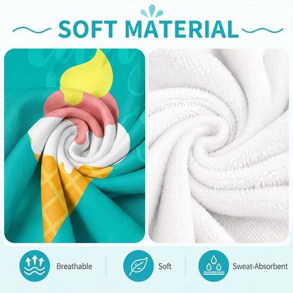 Surwin Sun Lounger Towel with Pockets, 3D Juice Print Quick Dry Beach Towel, Microfiber Sunbed Towels Travel Lounger Bag for Loungers Summer Holiday